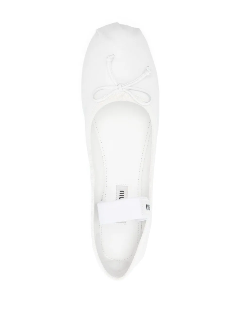 Logo-Strap Leather Ballerina Pumps