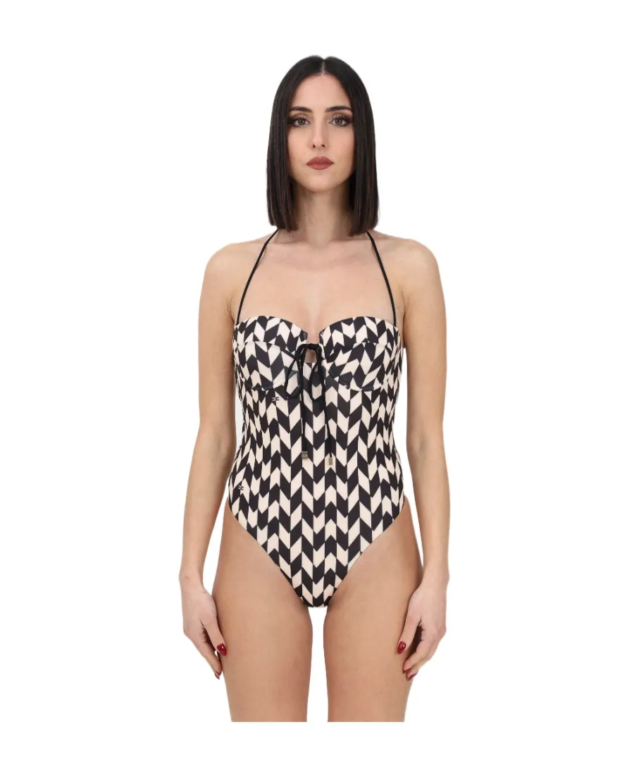 Geometric-Print Swimsuit