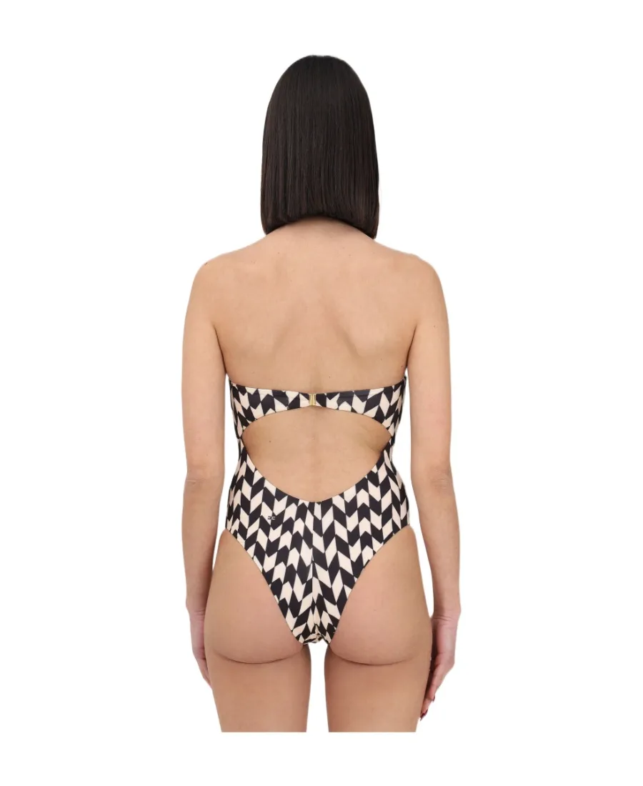 Geometric-Print Swimsuit