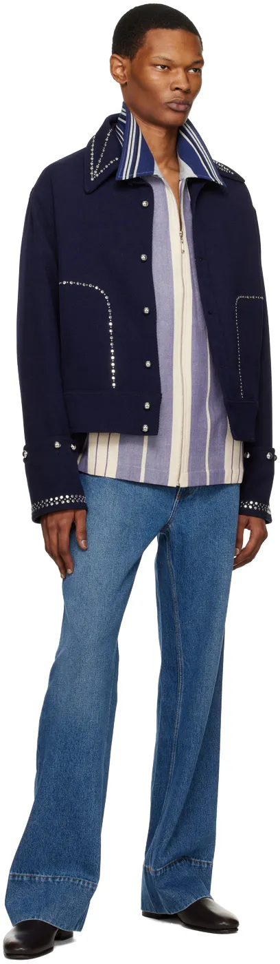 Wales Bonner Atlantic Striped Long-Sleeved Jacket