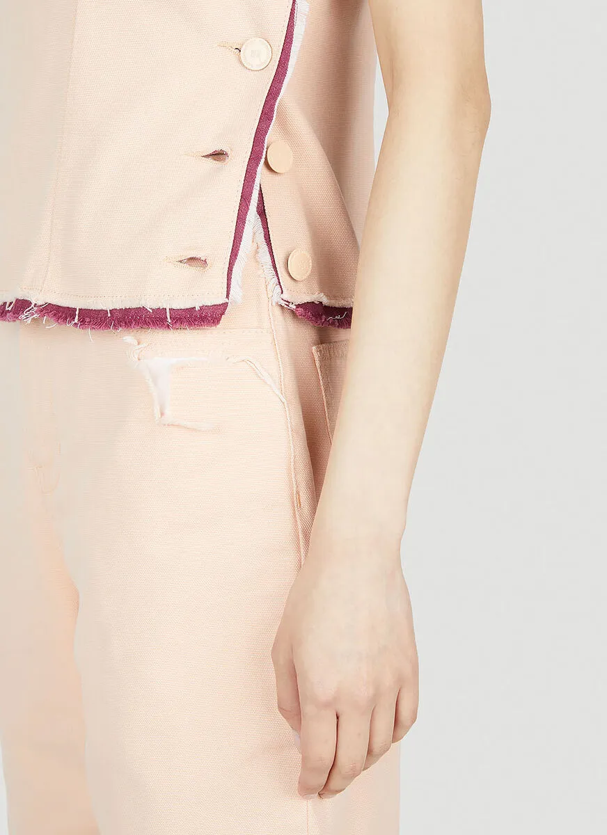 Raf Simons Button Fastened Layered Raw-Cut Hem Tank Top