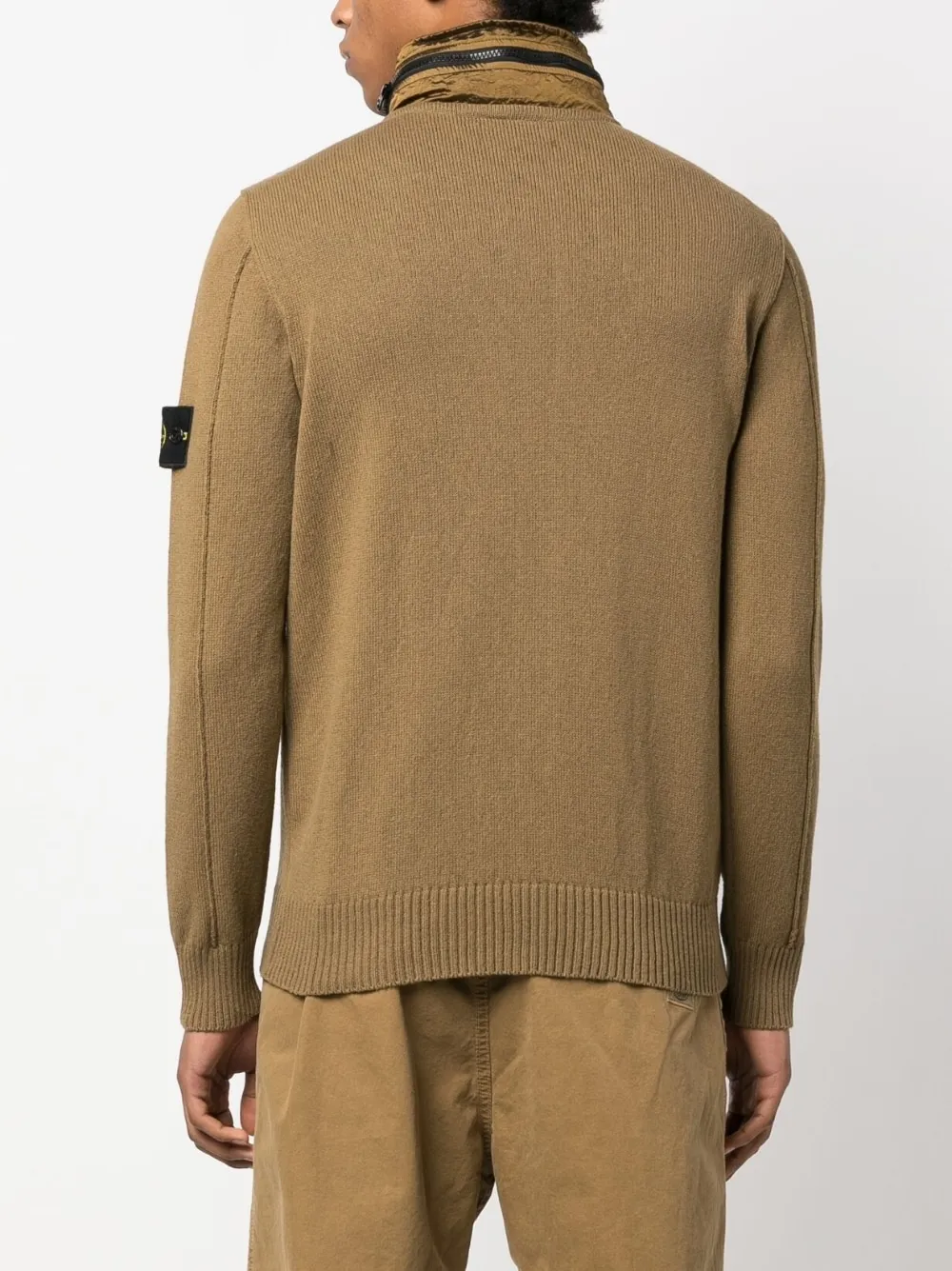 Concealed-Hood Zip-Up Cardigan