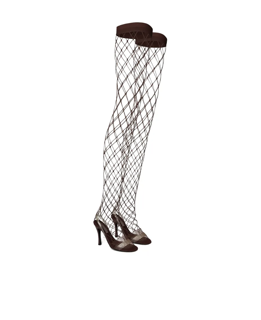 Stella Mccartney Slip-On Fishnet Heeled Sandals