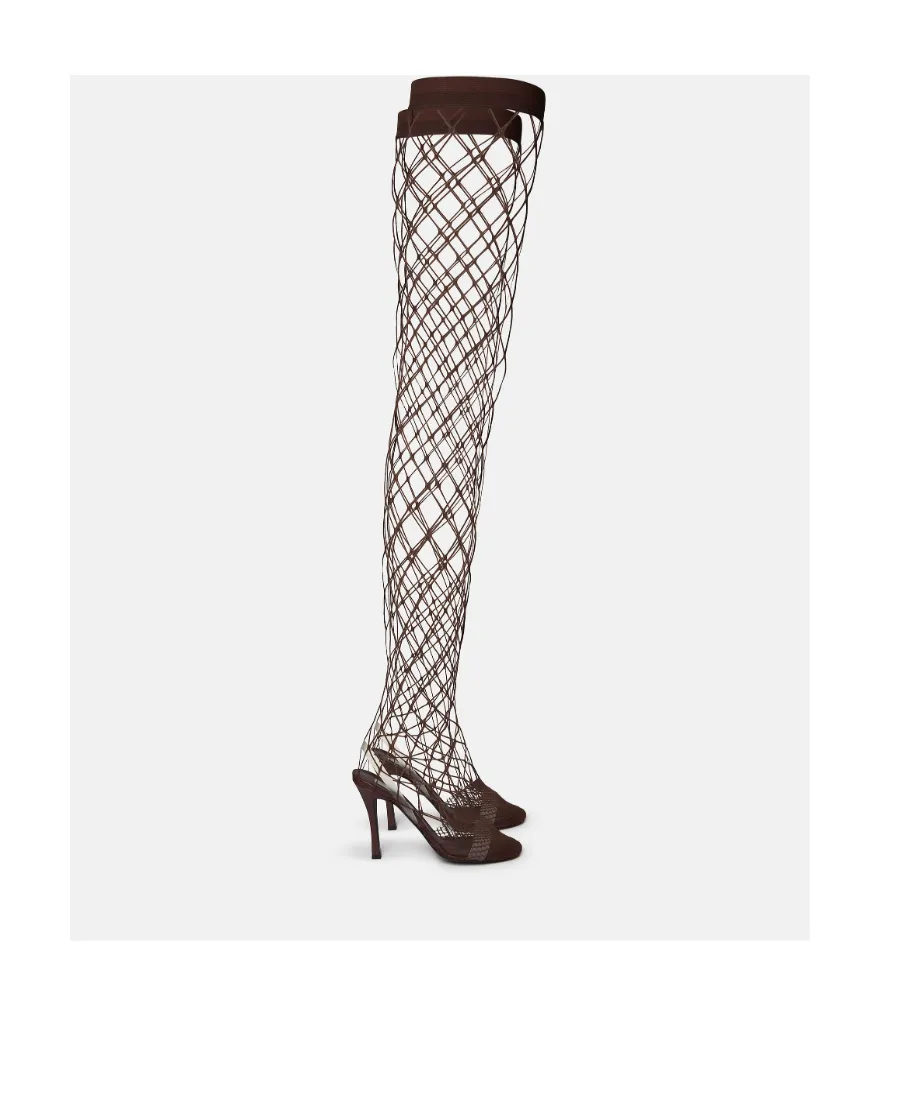Stella Mccartney Slip-On Fishnet Heeled Sandals