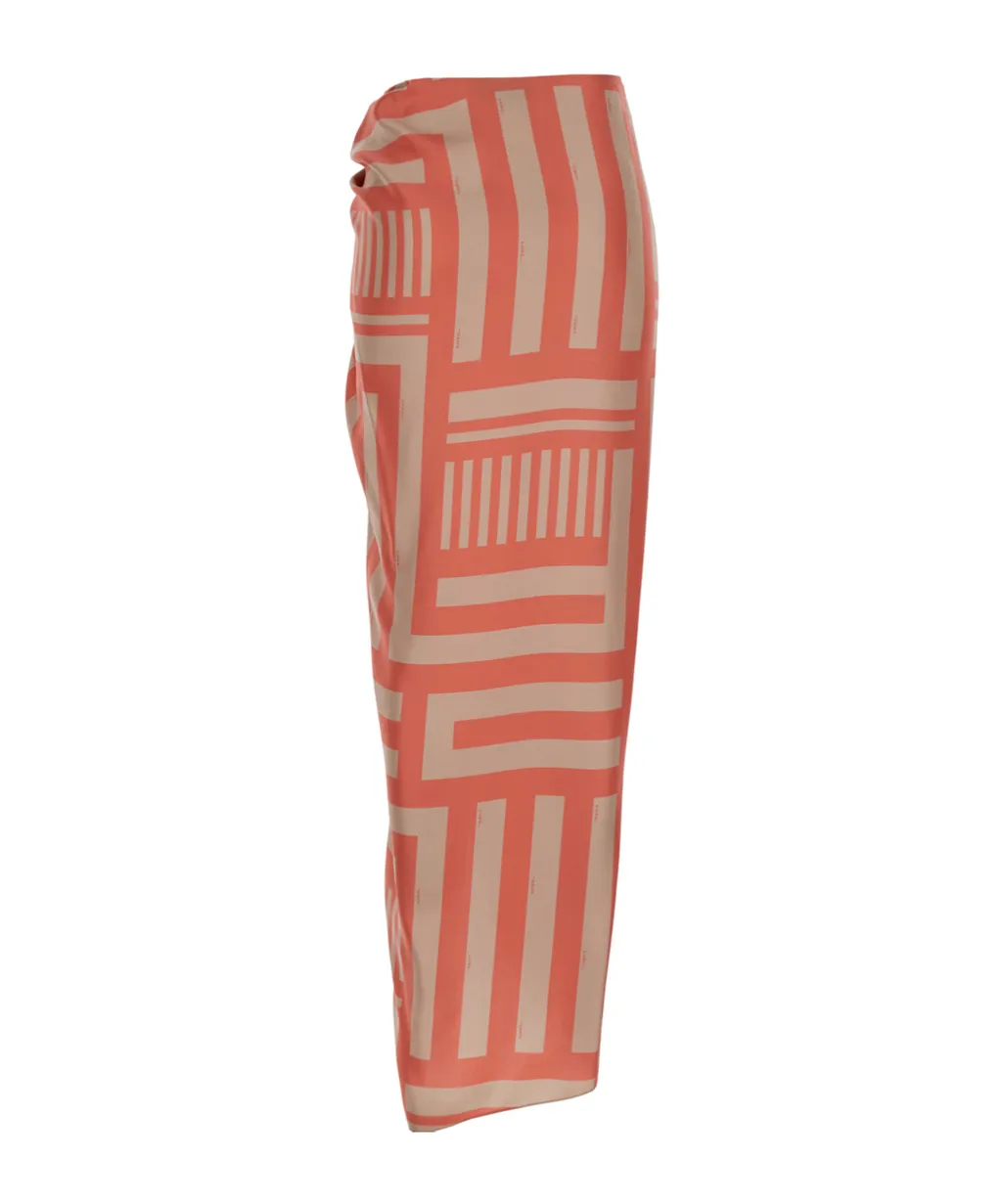 Fendi Knot-Detailed Front Slit Midi Skirt
