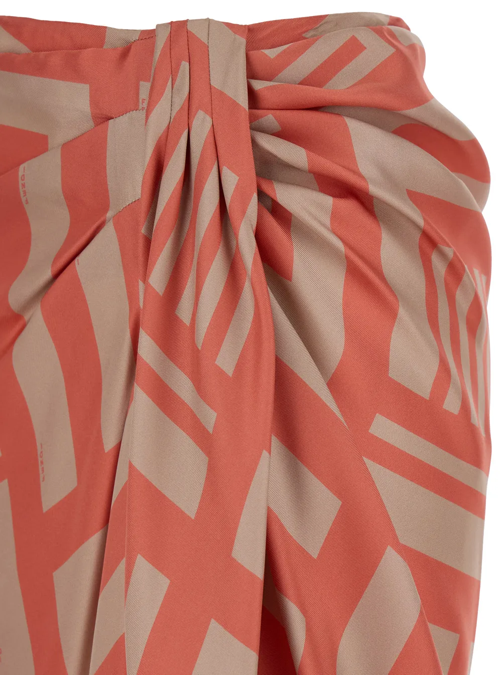 Fendi Knot-Detailed Front Slit Midi Skirt