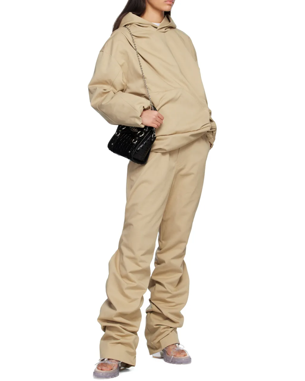 Strap Pleated Casual Pants