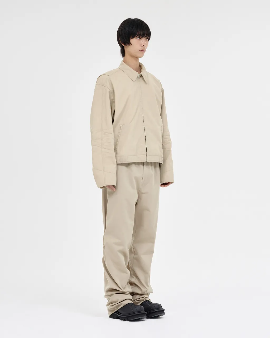 Strap Pleated Casual Pants