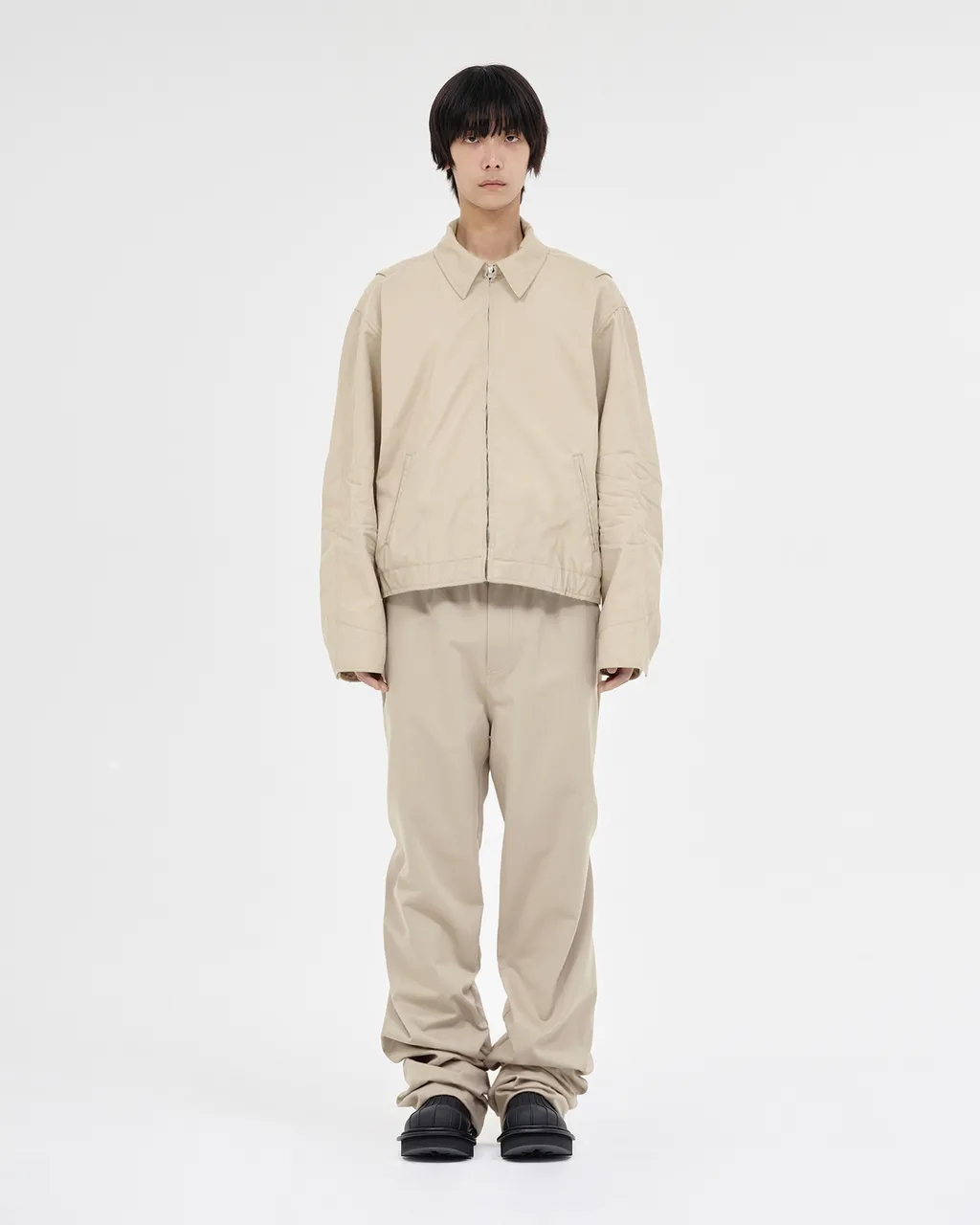 Strap Pleated Casual Pants