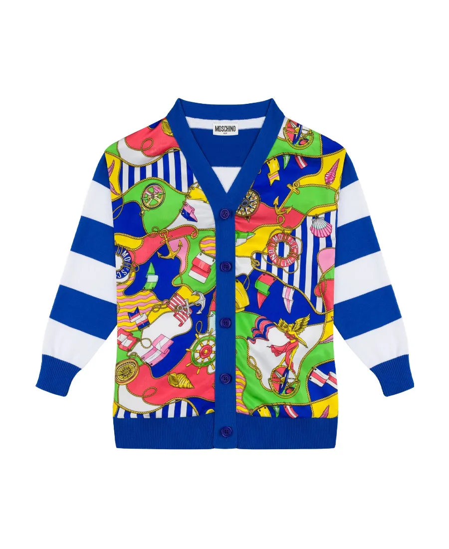 Moschino Kids Nautical-Printed V-Neck Cardigan