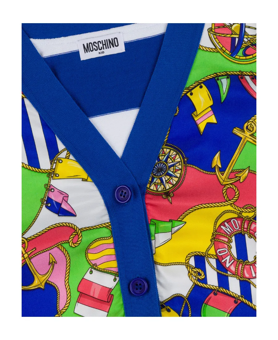Moschino Kids Nautical-Printed V-Neck Cardigan