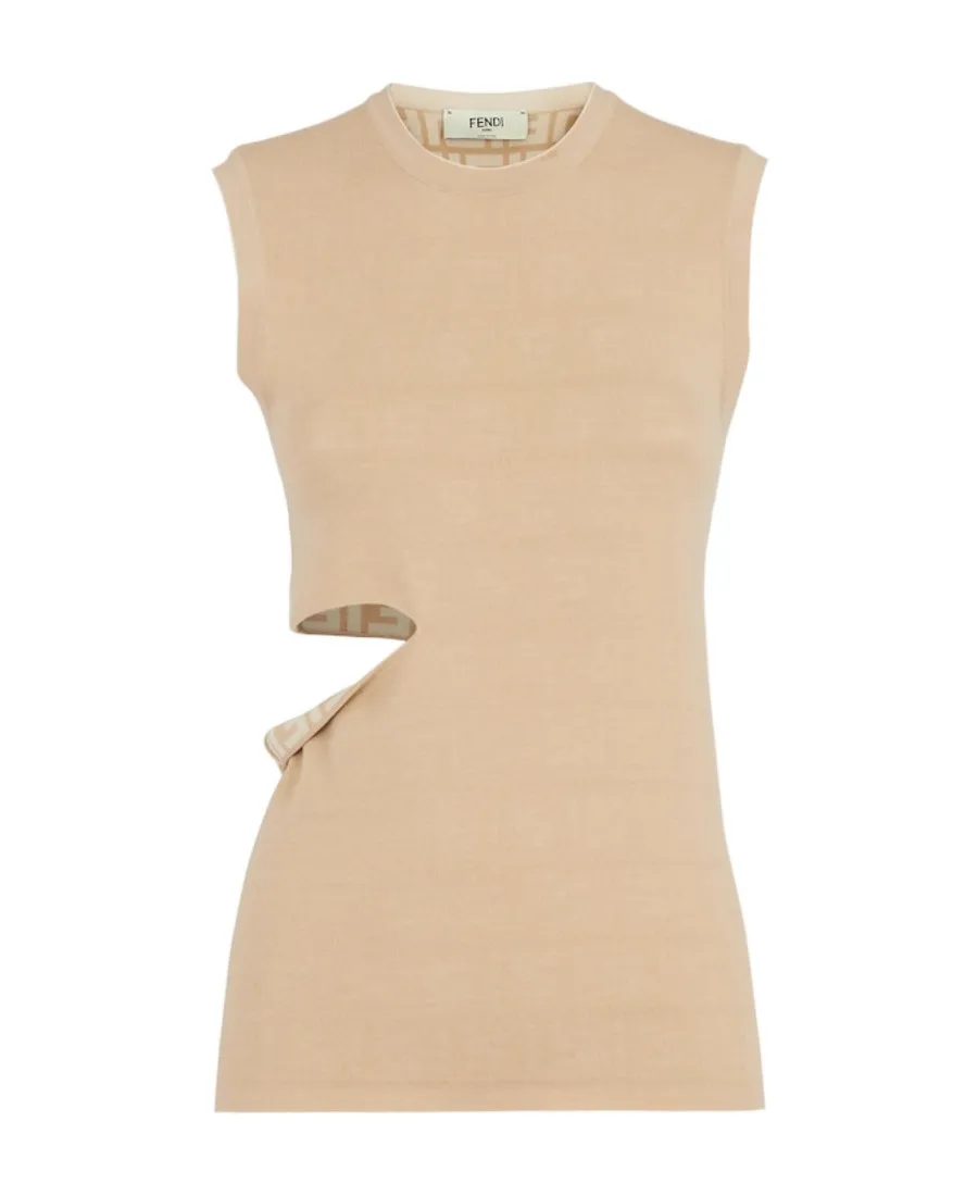 Beige Wool Top