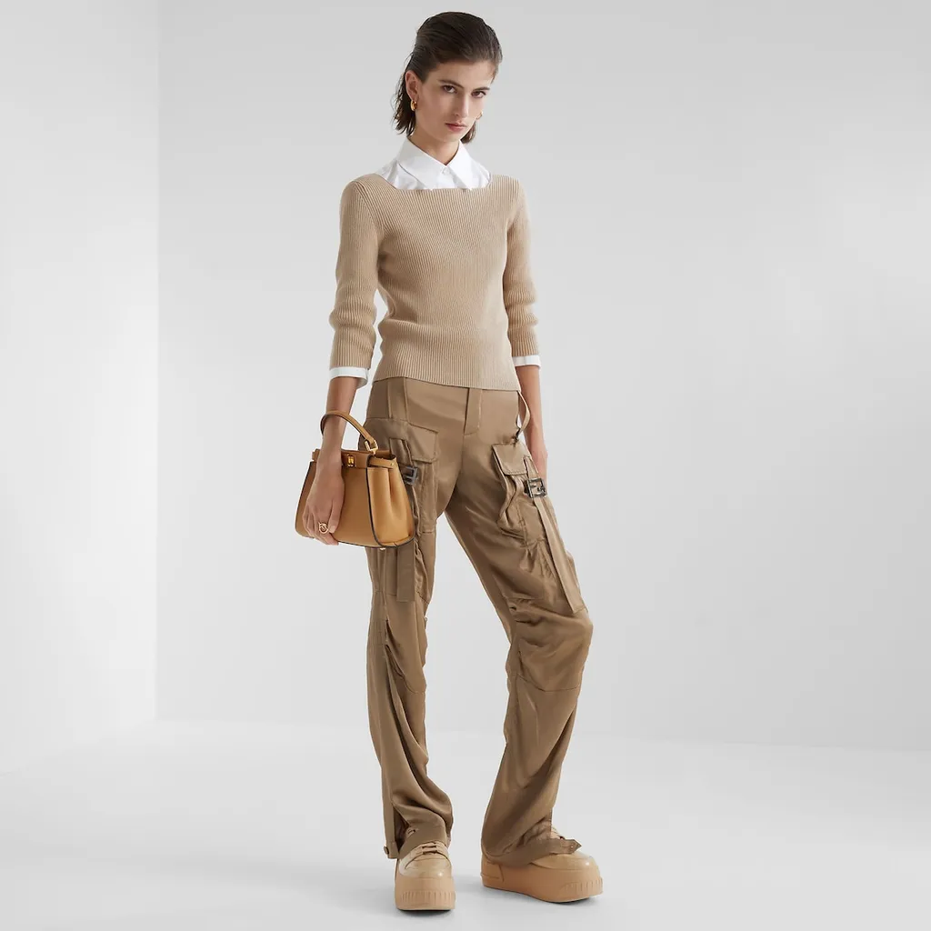 Fendi Low Rise Satin Pants
