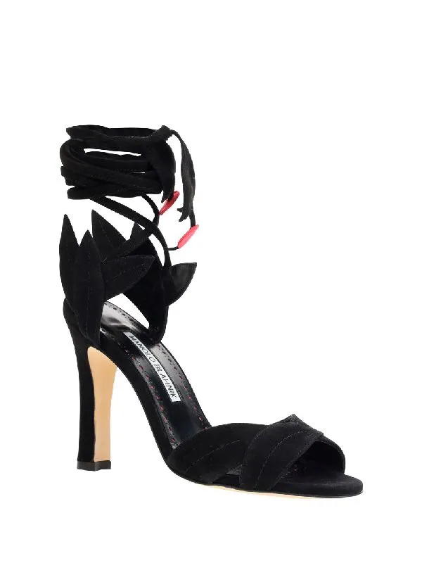 95Mm Floral-Motif Leather Sandals