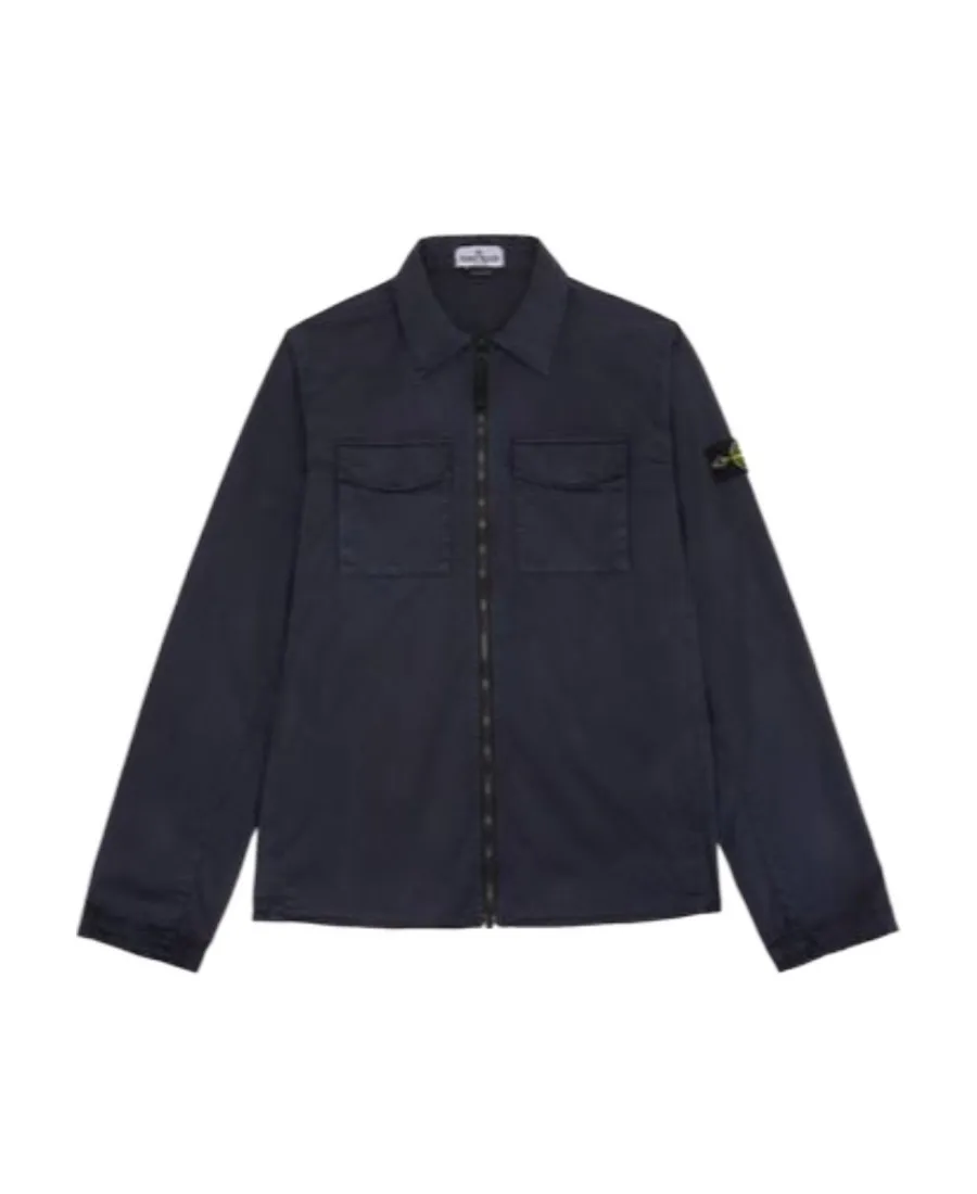 Logo-Patch Sleeve Shirt Jacket