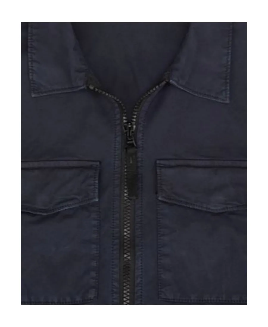 Logo-Patch Sleeve Shirt Jacket