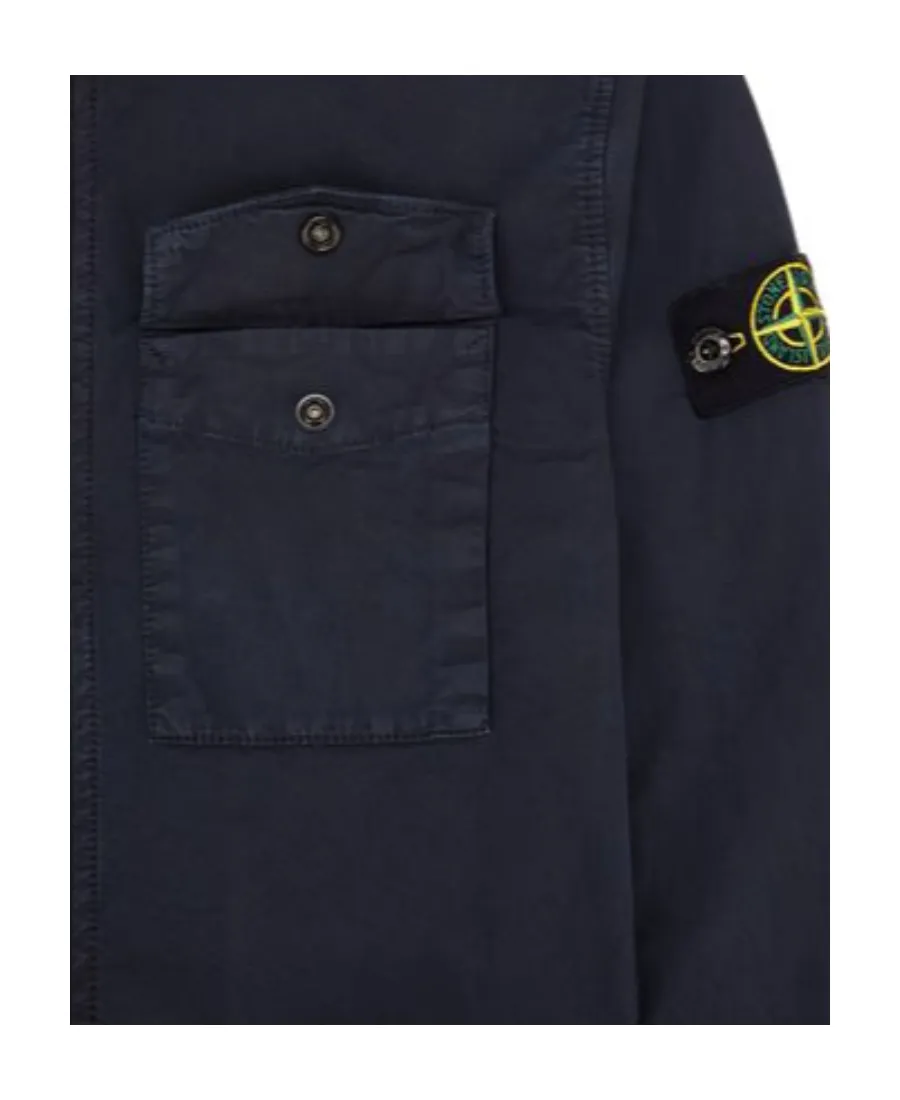 Logo-Patch Sleeve Shirt Jacket