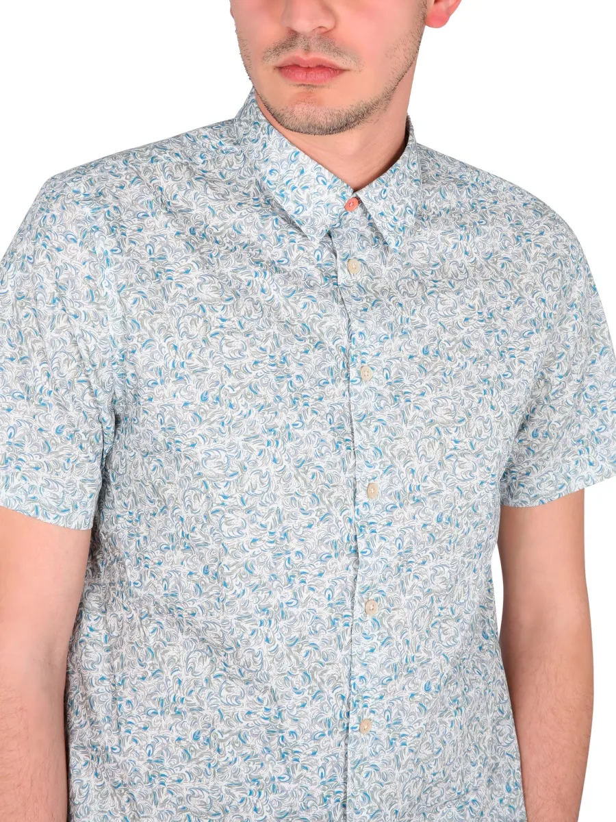 Ps Paul Smith Graphic Printed Curved Hem Shirt