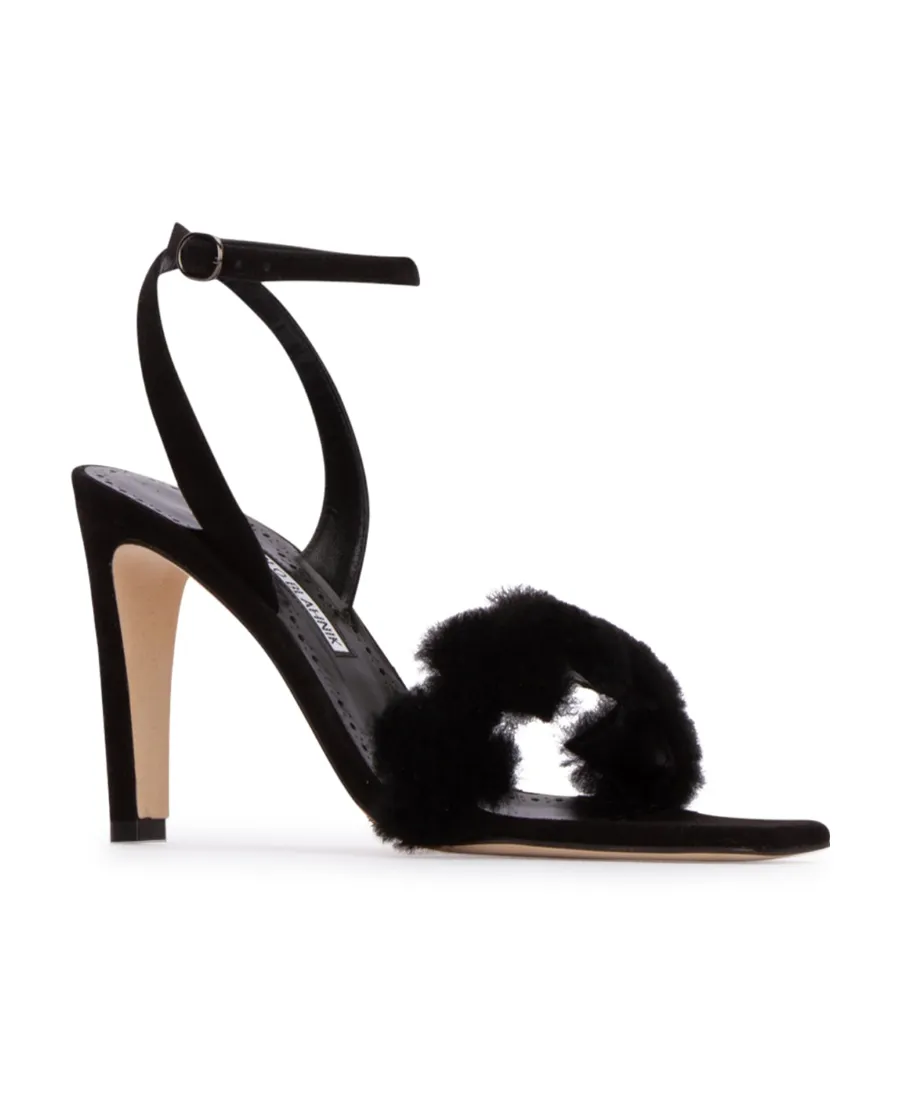 Manolo Blahnik Ankle Buckled Open-Toe Sandals