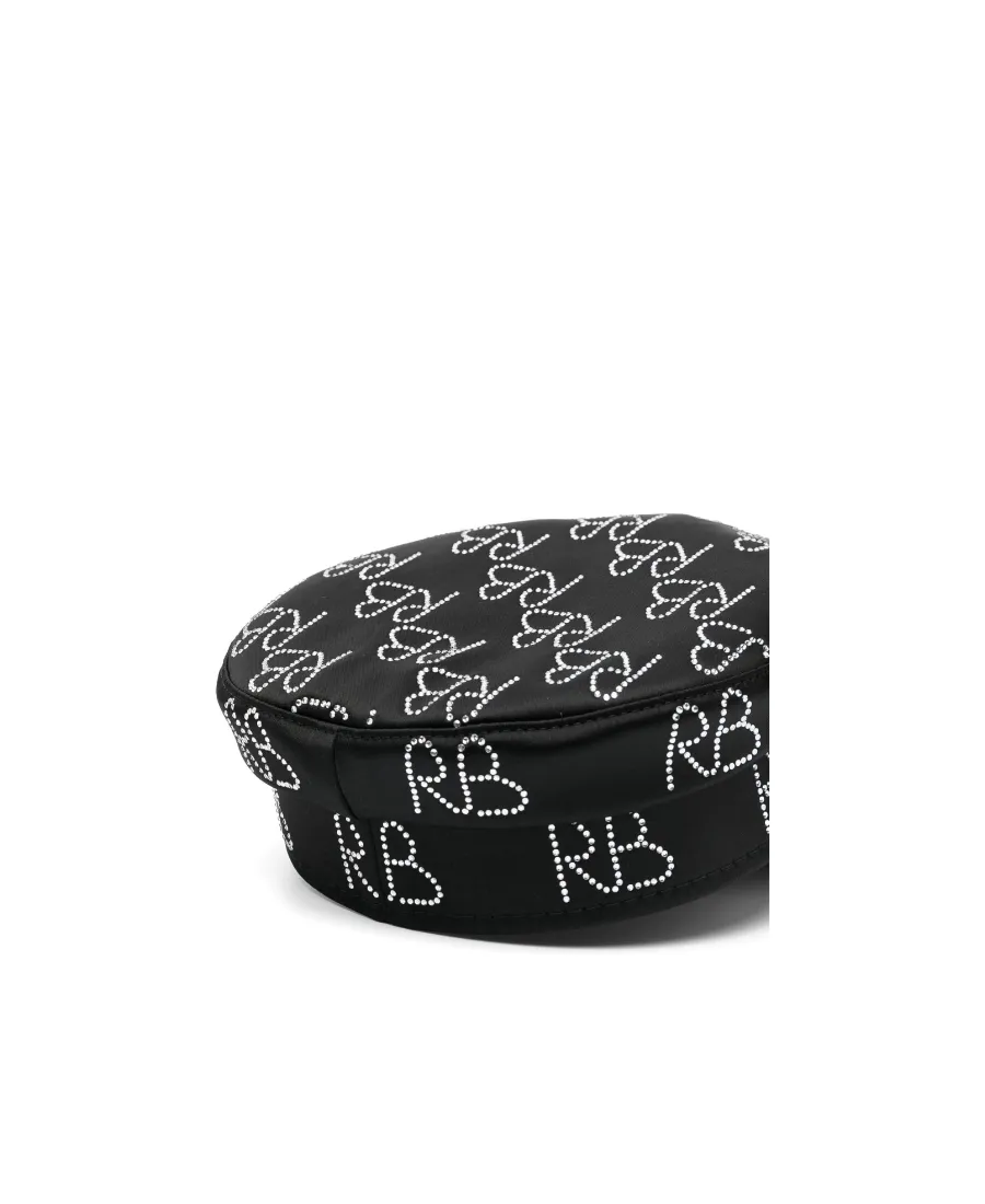Crystal-Embellished Baker Boy Hat