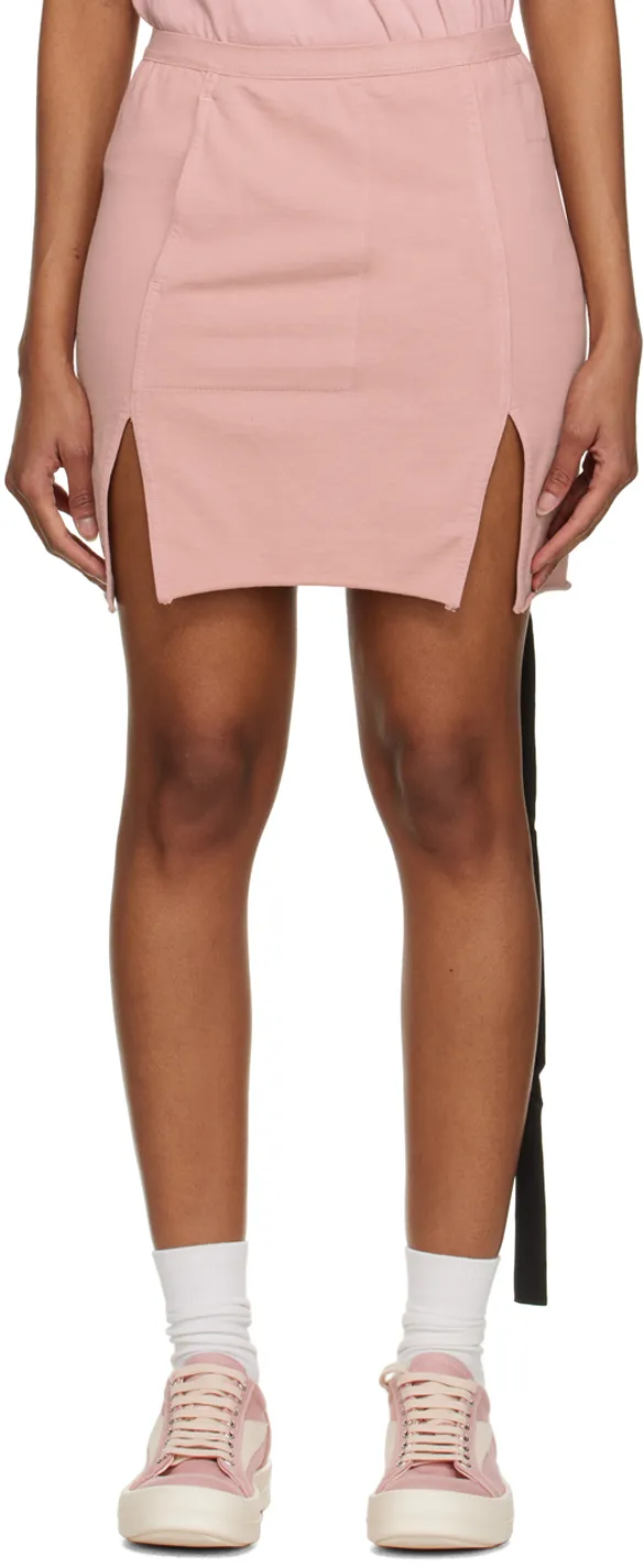 Front-Slit Cotton Mini Skirt