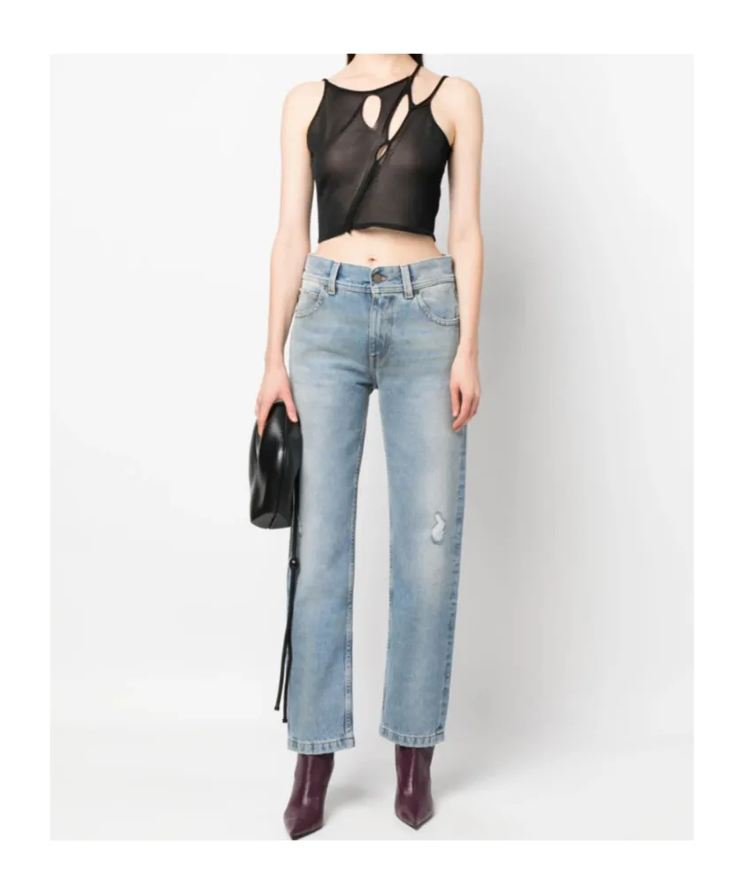 Palm Angels Mid-Rise Distressed Jeans