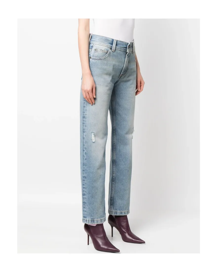 Palm Angels Mid-Rise Distressed Jeans