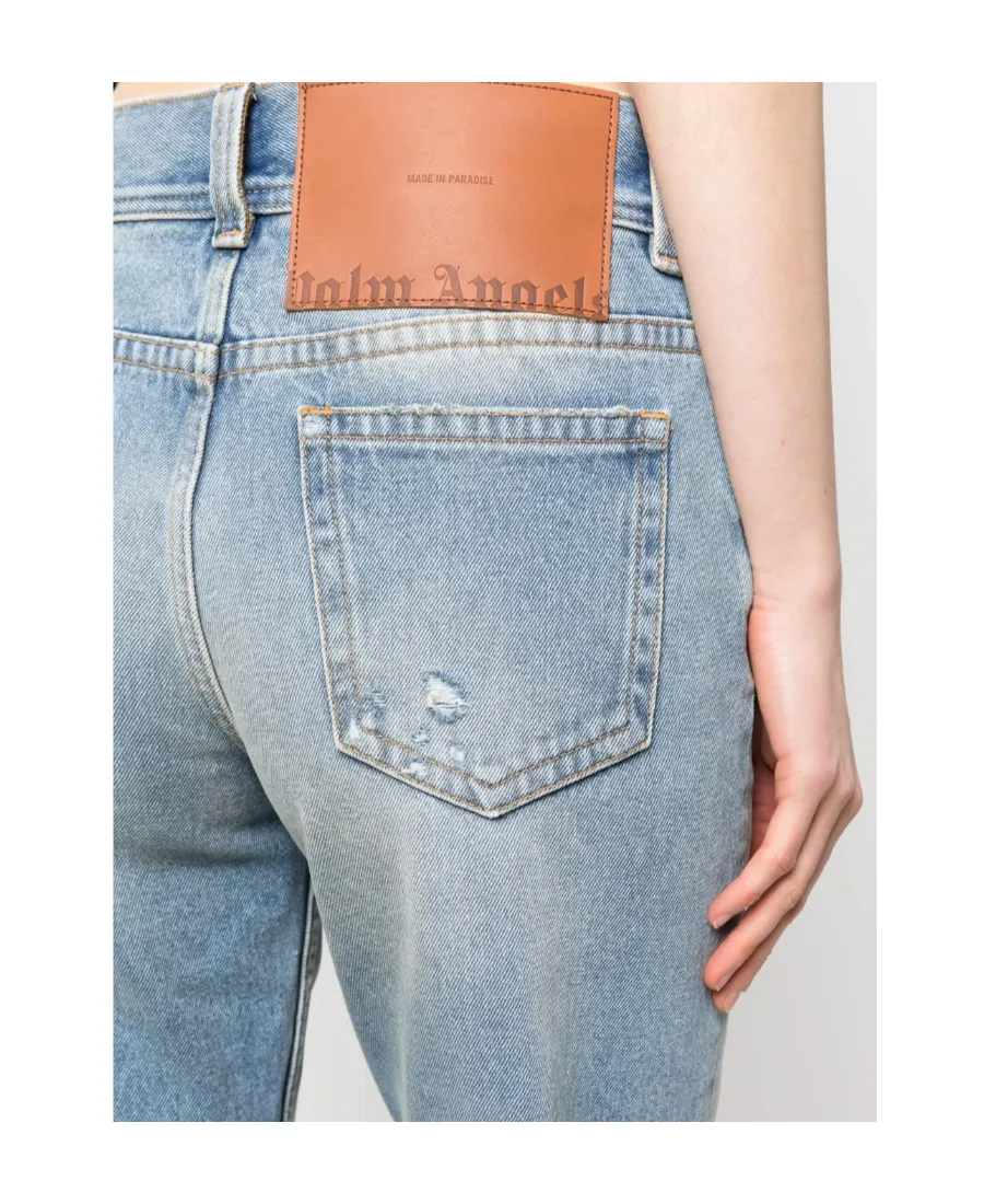 Palm Angels Mid-Rise Distressed Jeans