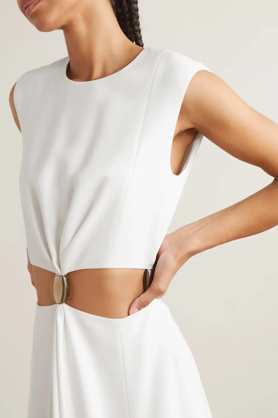 Extra Long Dress With Embellished Cut And Cut