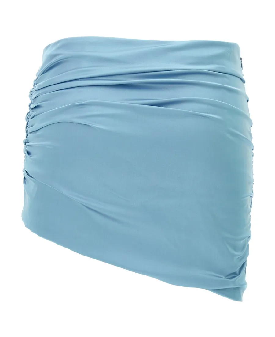 Alessandra Rich Ruched Asymmetric Mini Skirt