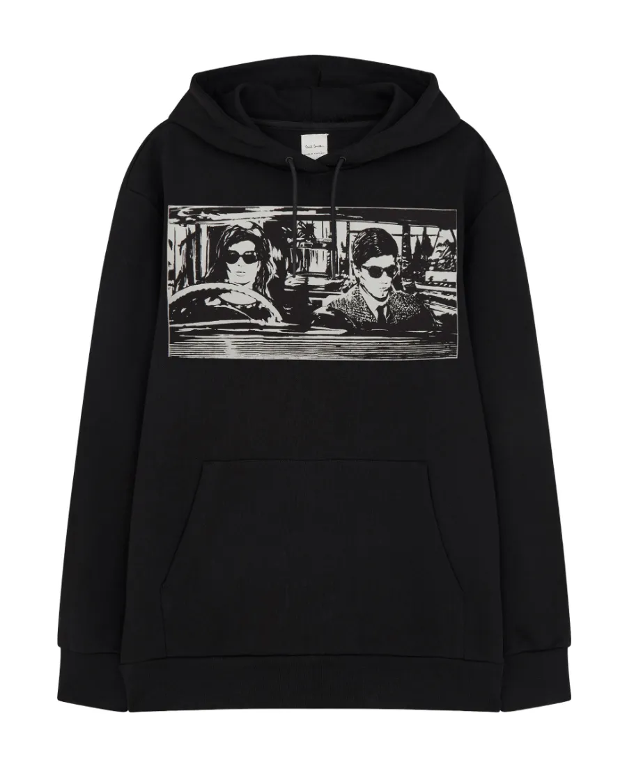 Graphic-Print Drawstring Hoodie
