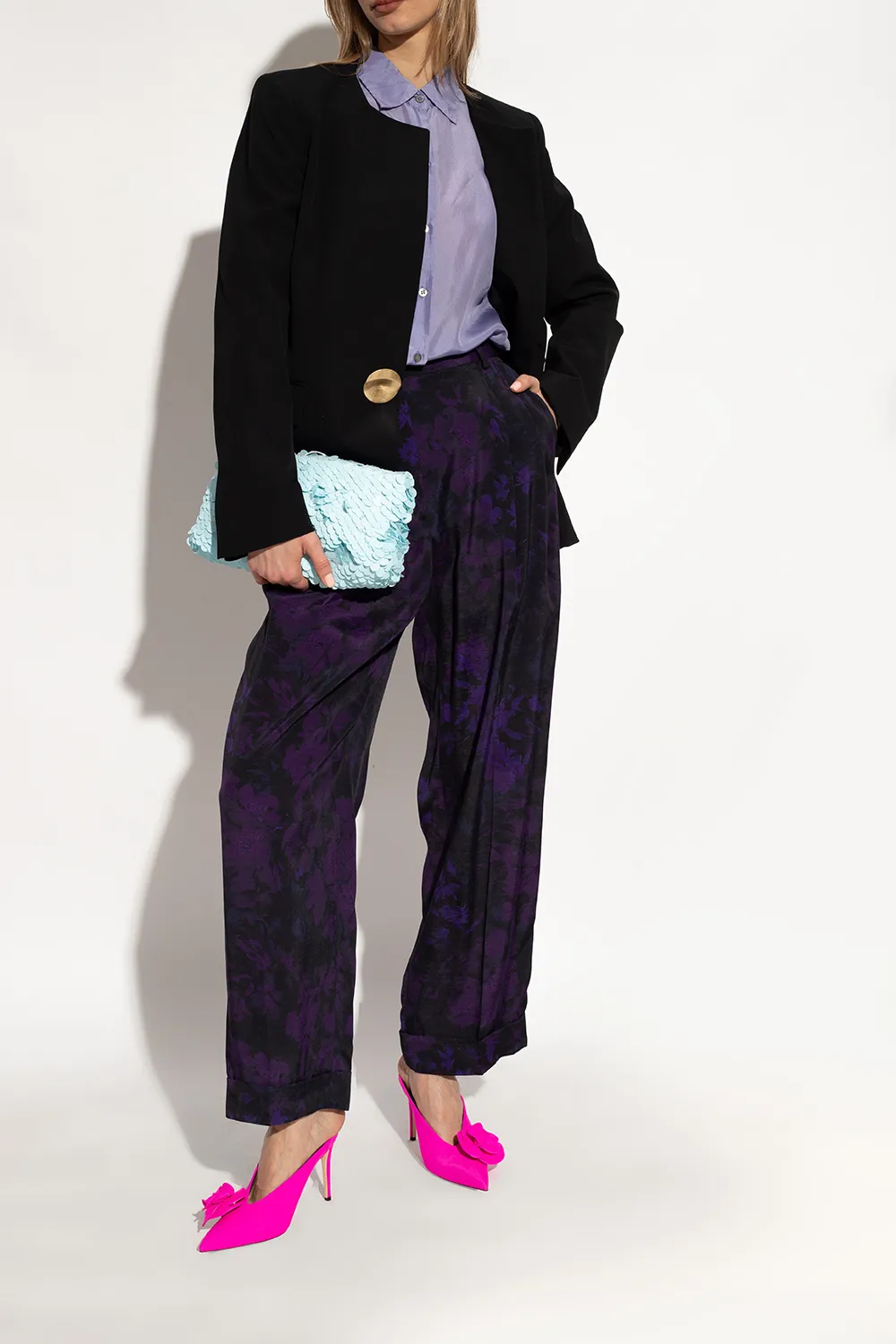 Victoria Beckham Floral Embellished Mules
