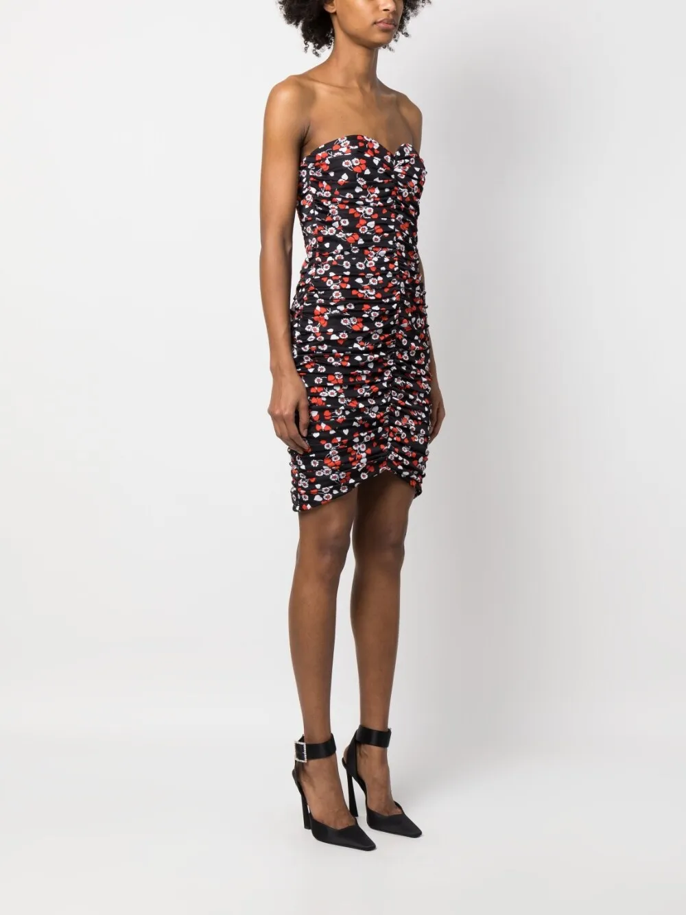 Floral-Print Strapless Minidress