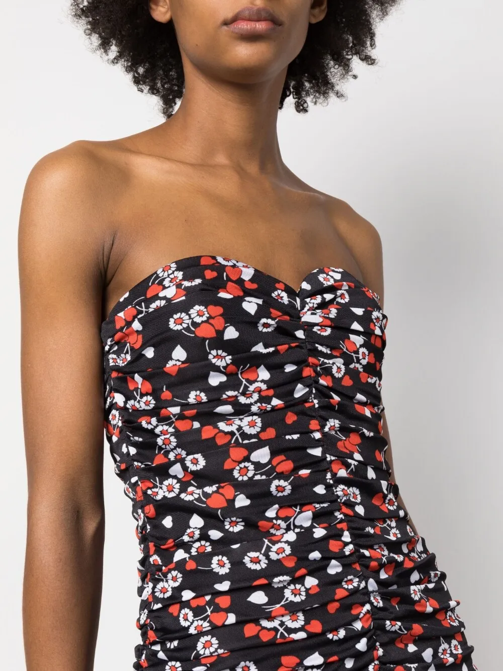 Floral-Print Strapless Minidress