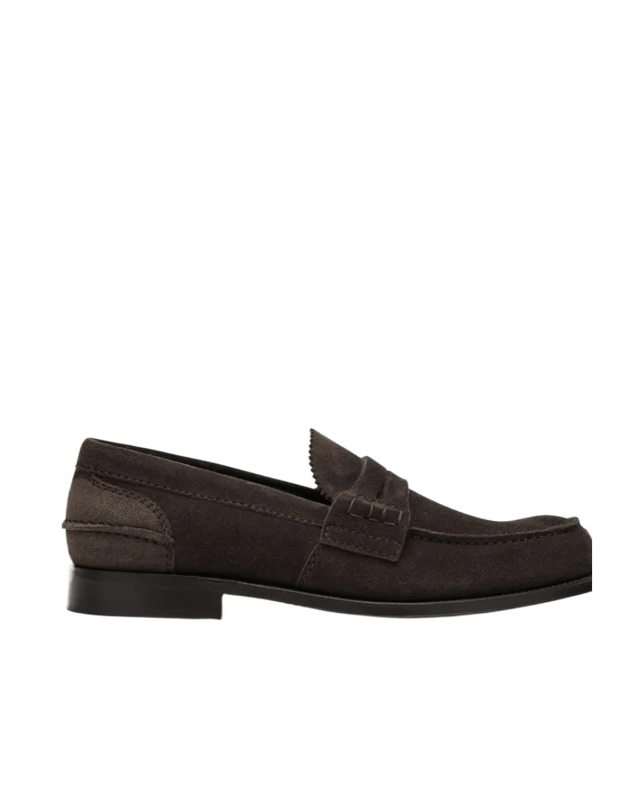 Notched Suede Loafers