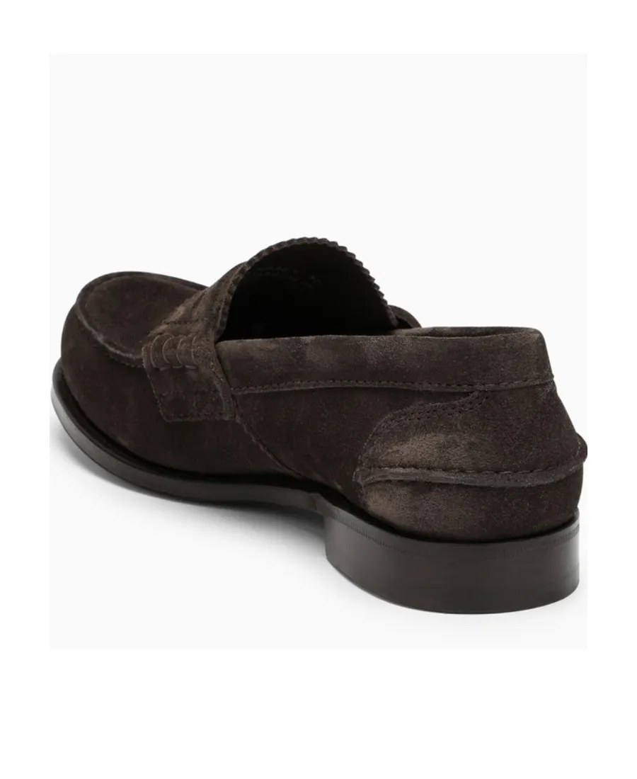 Notched Suede Loafers