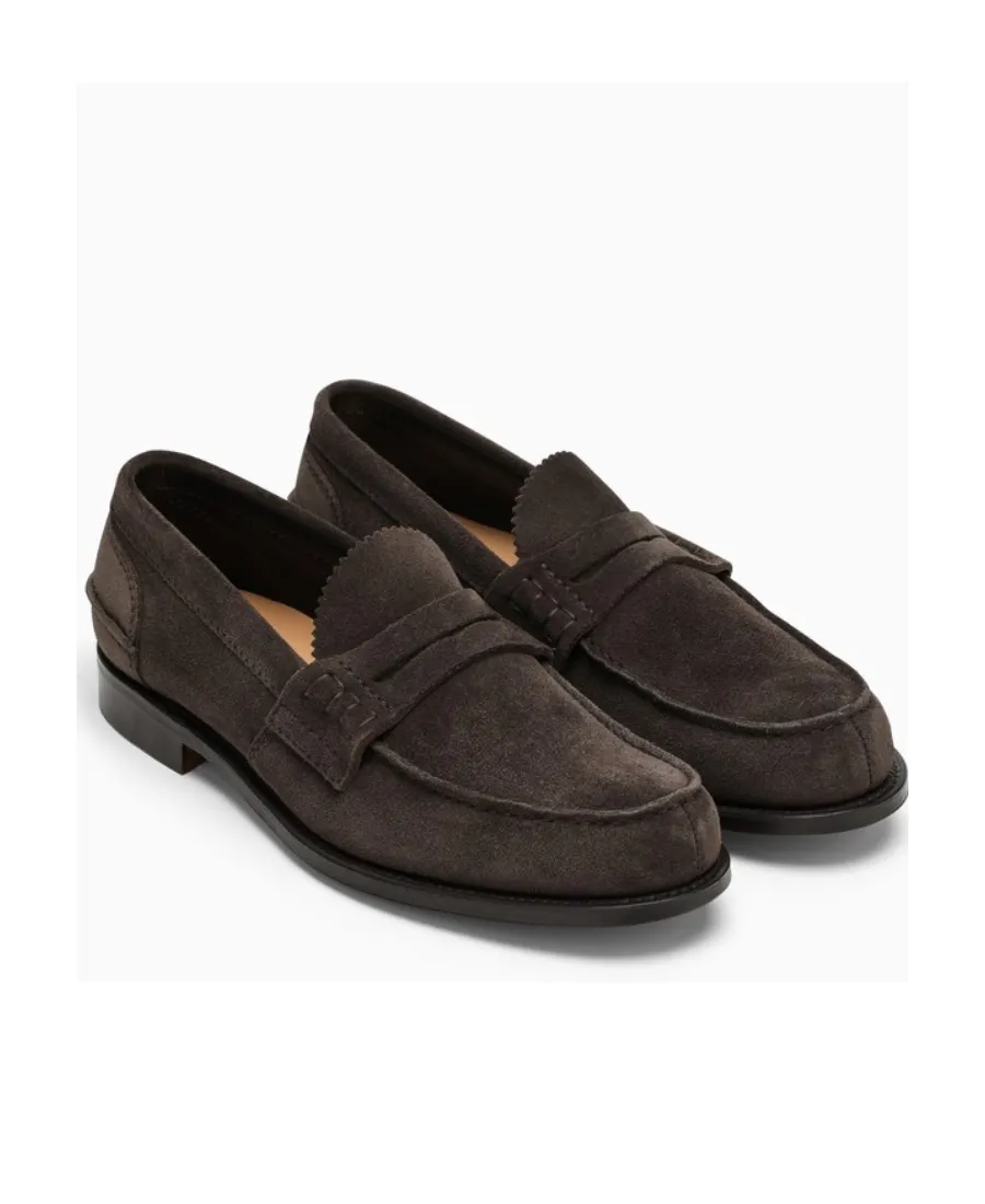 Notched Suede Loafers