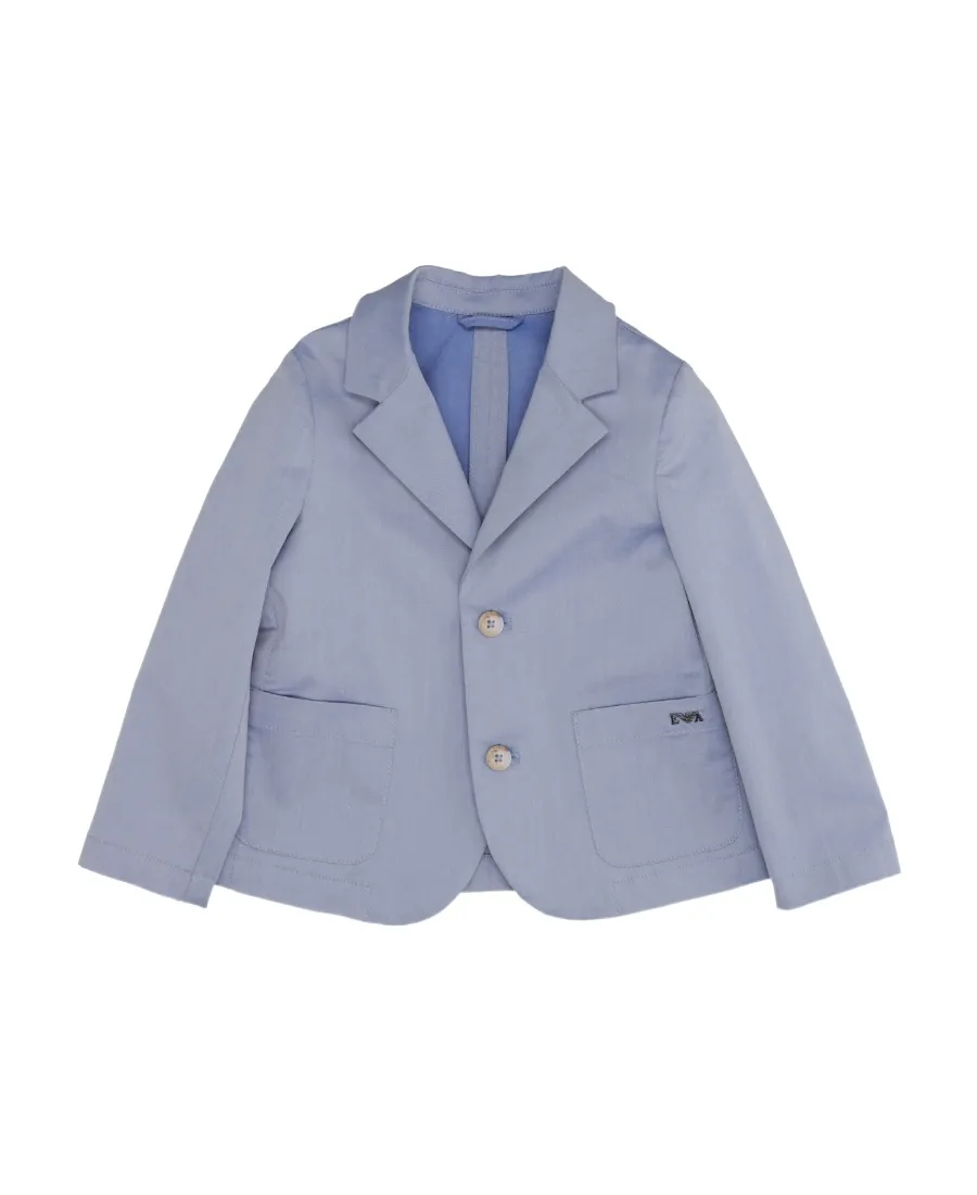 Emporio Armani Kids Logo Plaque Single-Breasted Blazer
