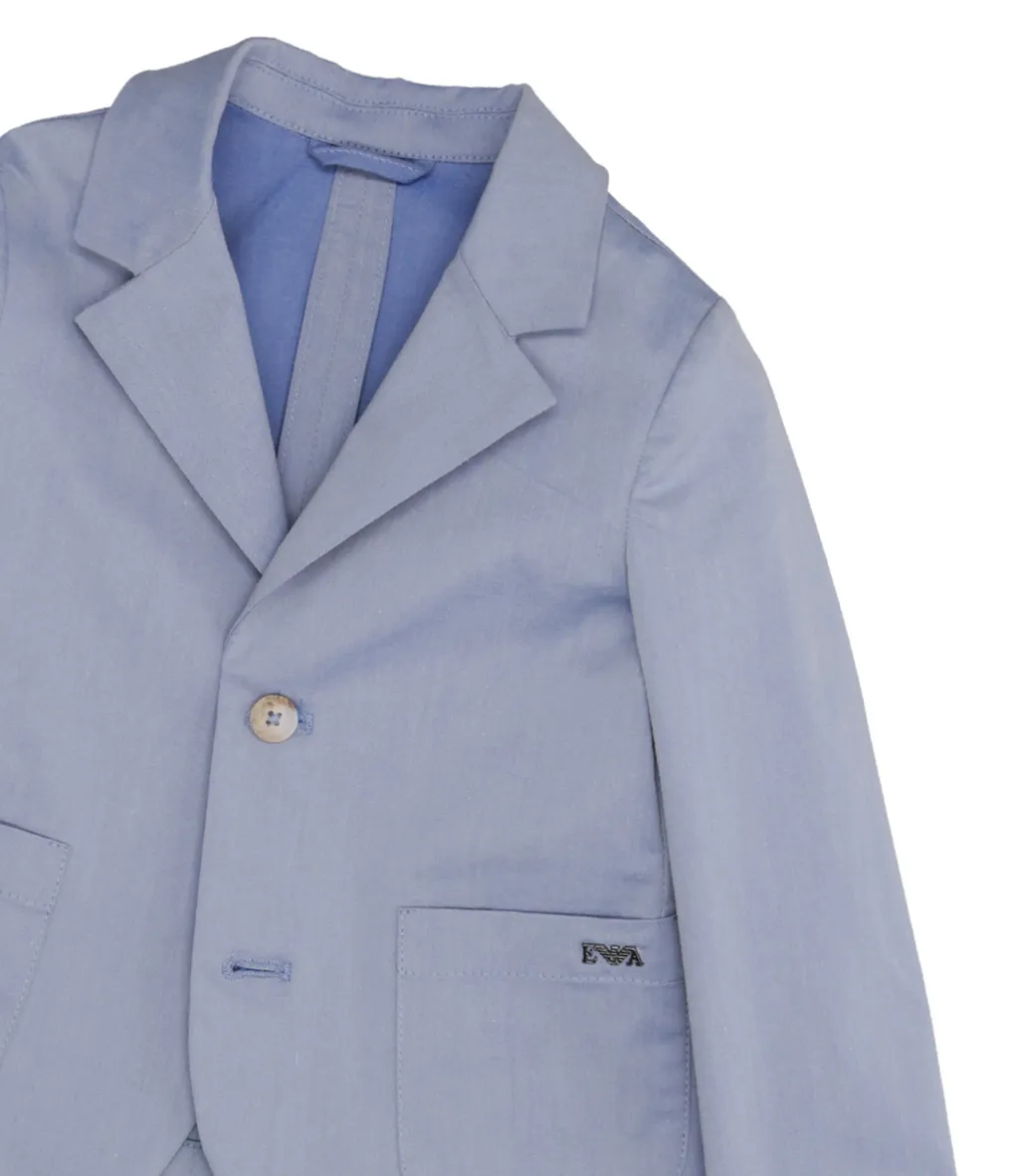 Emporio Armani Kids Logo Plaque Single-Breasted Blazer