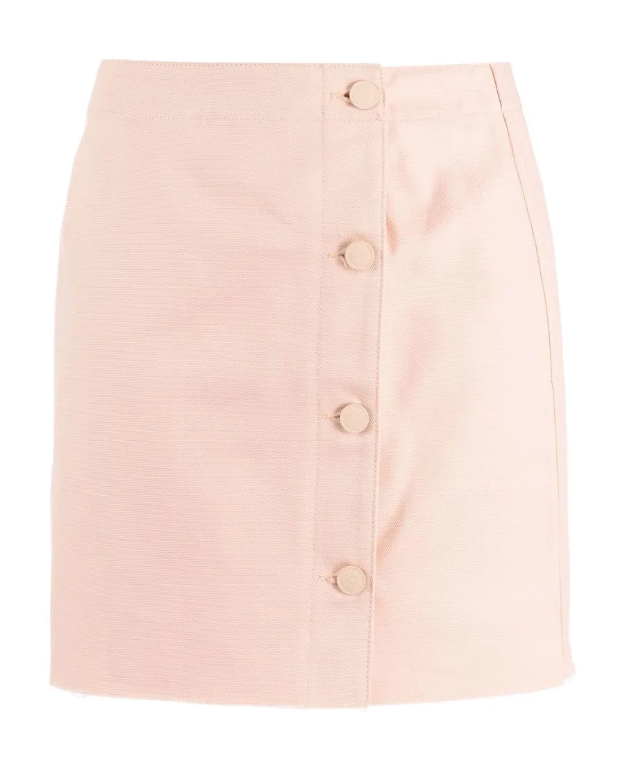 Frayed Cotton Miniskirt