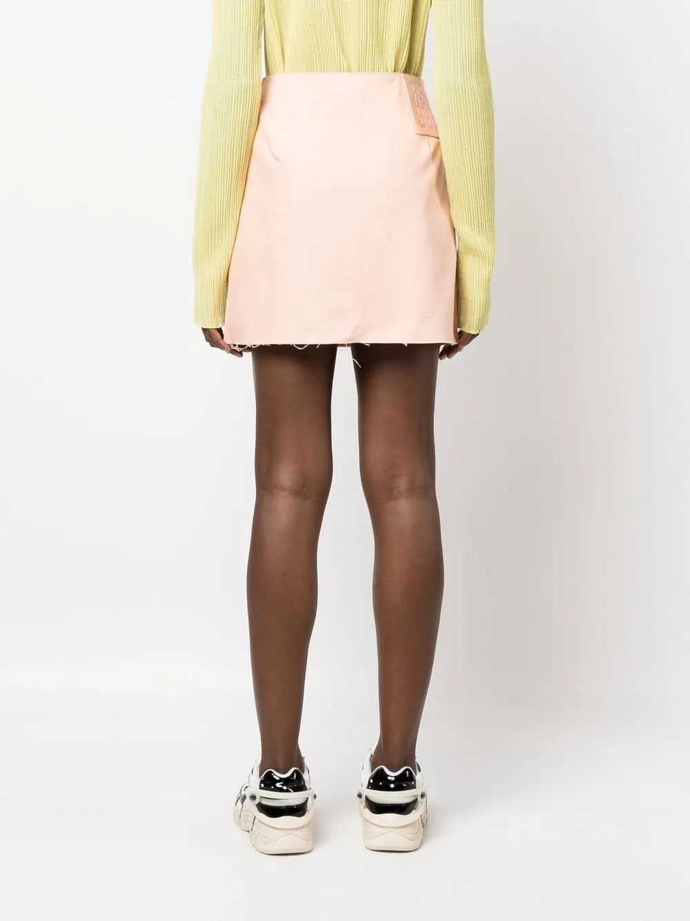 Frayed Cotton Miniskirt