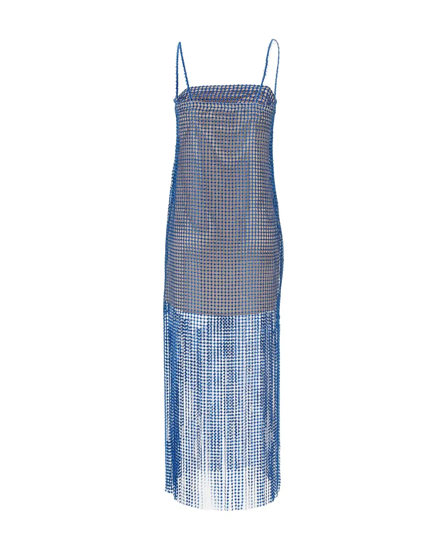 Sequinned-Fringe Maxi Dress