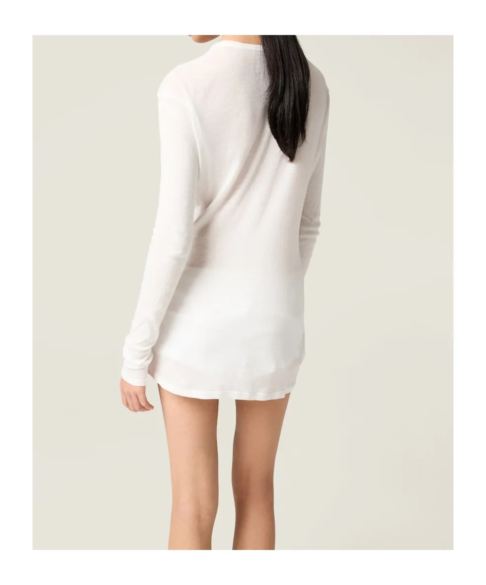 Miu Miu Logo Patch Long Sleeved Top