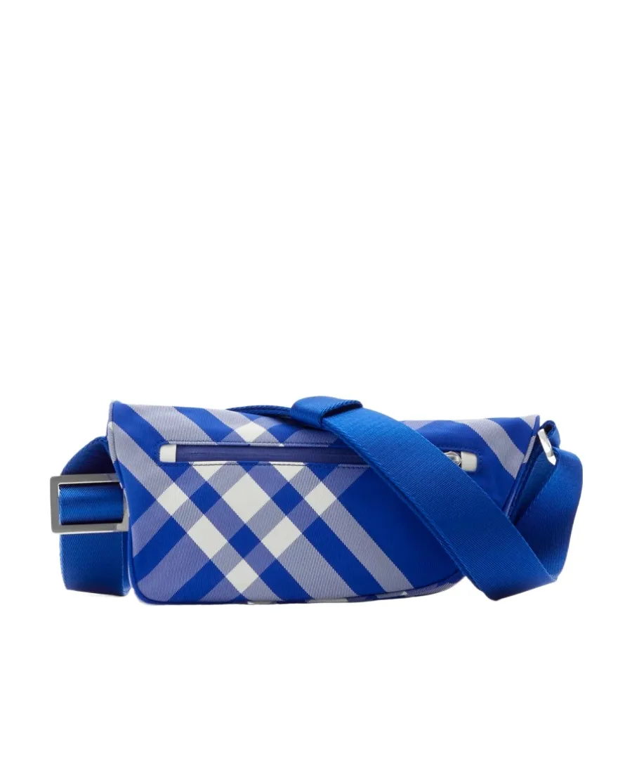 Burberry Shield Check-Pattern Zipped Messenger Bag