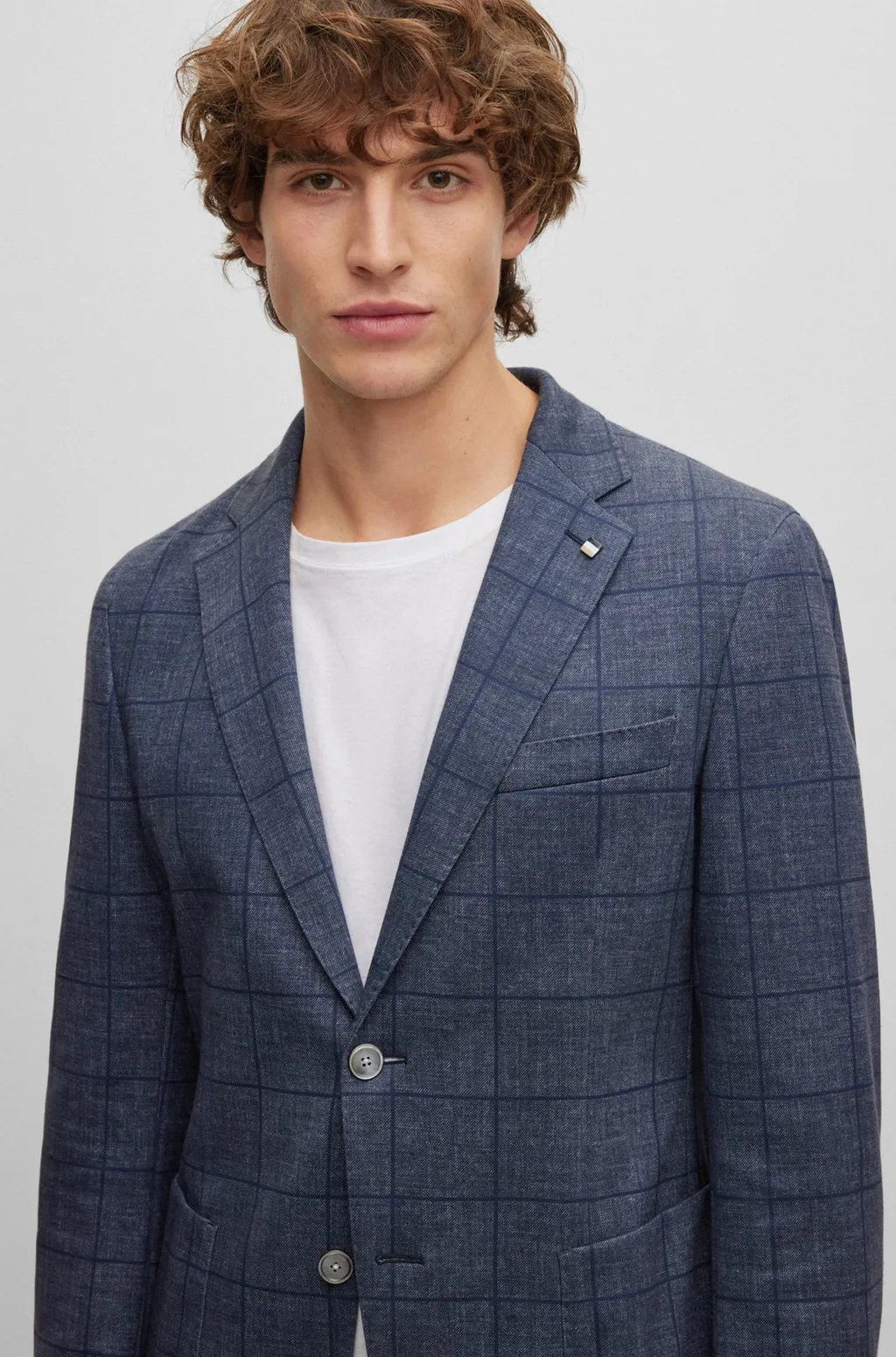 Checked Single-Breasted Blazer