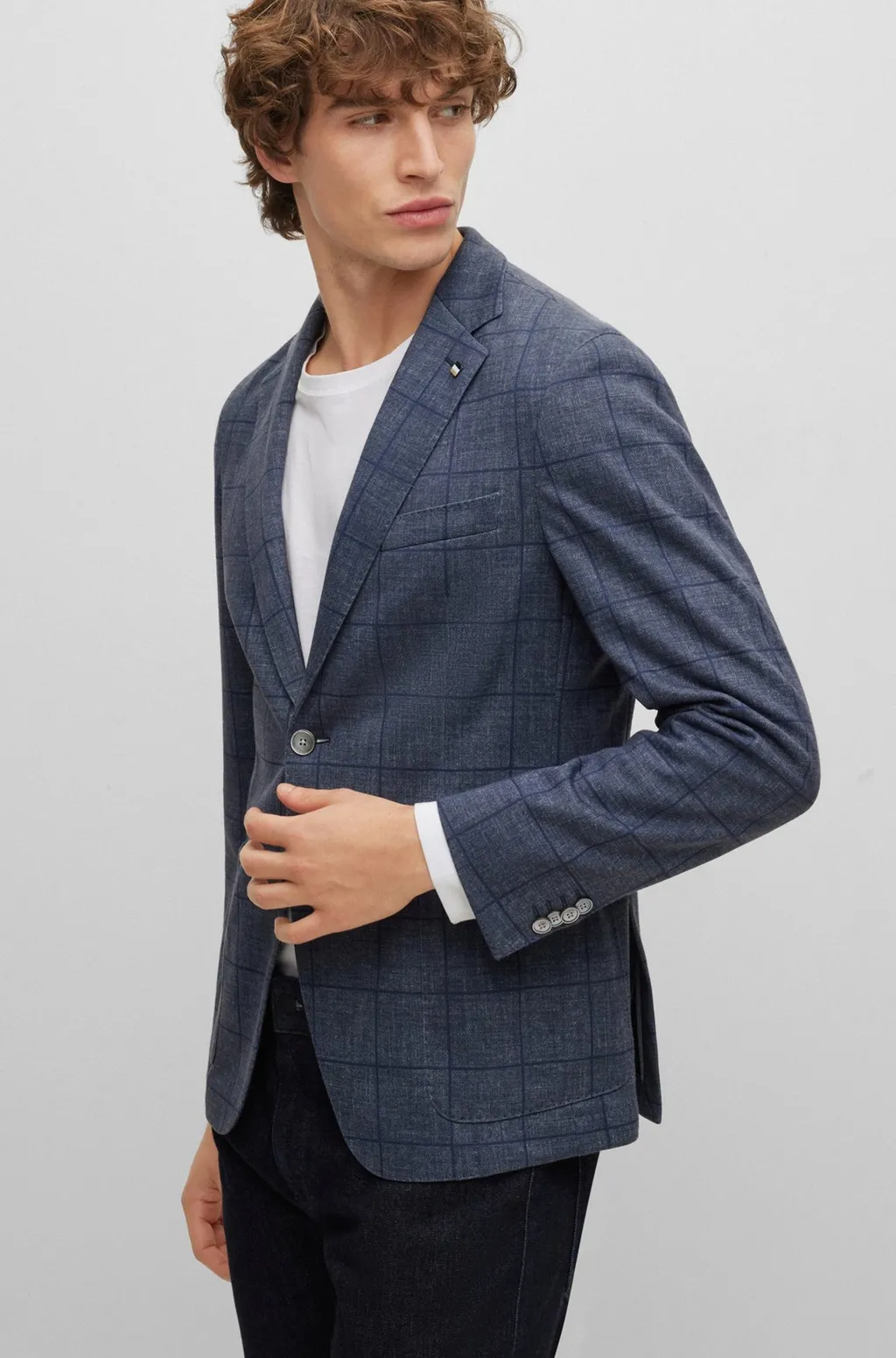 Checked Single-Breasted Blazer