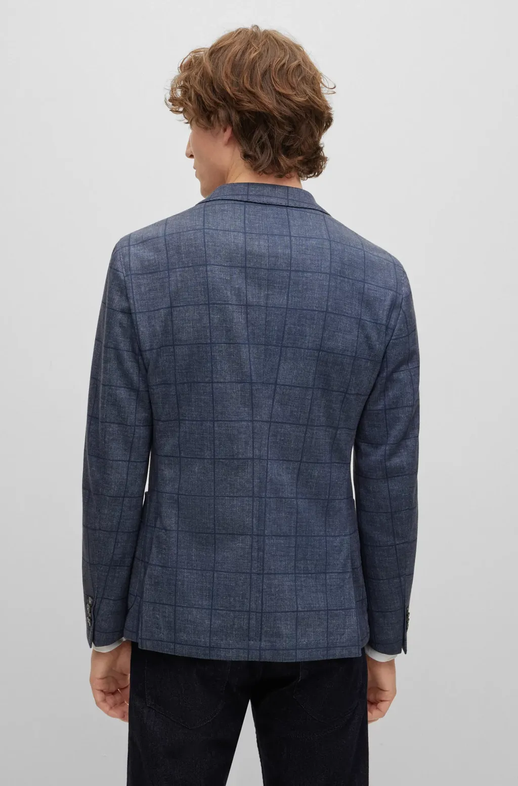 Checked Single-Breasted Blazer
