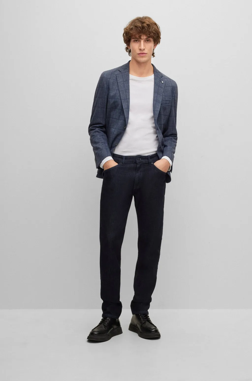 Checked Single-Breasted Blazer