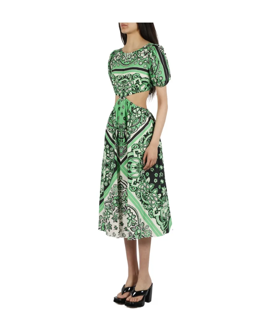 Redvalentino Bandana Printed Poplin Midi Dress