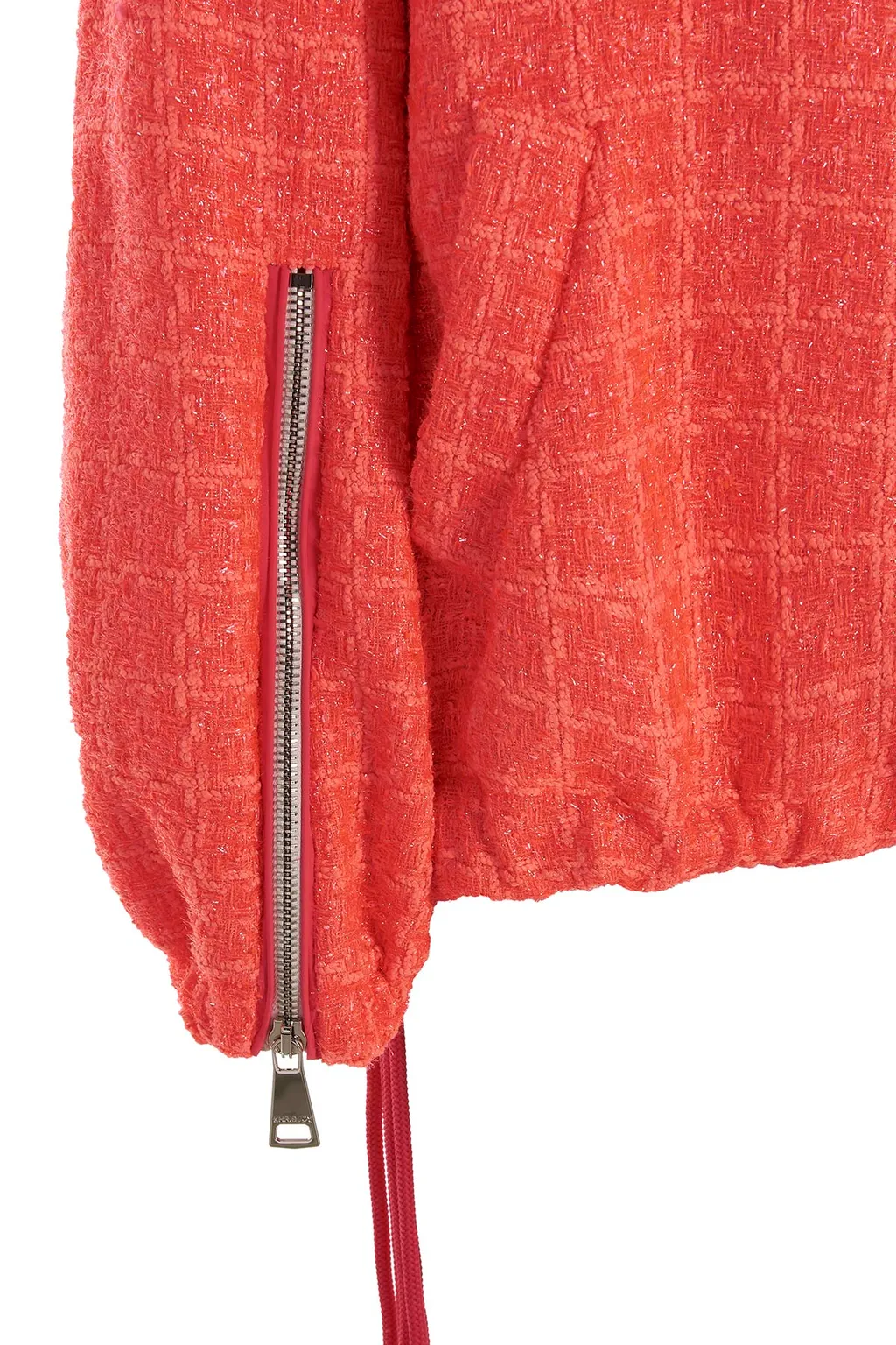 Tweed Drawstring Hood Jacket
